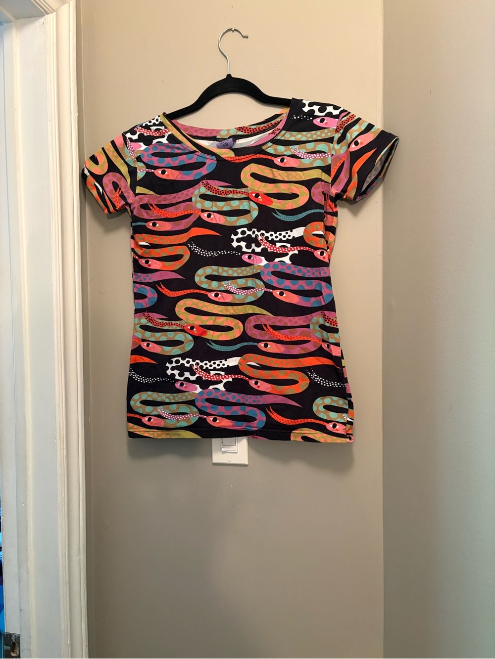 Multicolor Snake-Print Tee
